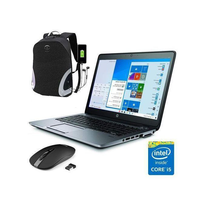 Hp Refurbished Core I5 Elitebook 840 Notebook, Intel Core I5, 8 GB RAM, 500 GB HDD Free Anti Theft Bag Pack, Free Wireless Mouse - Grey,Black