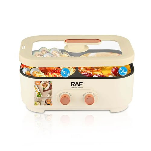 RAF 6L Multifunctional Electric Hot Pot Cooker & Steamer - Cream