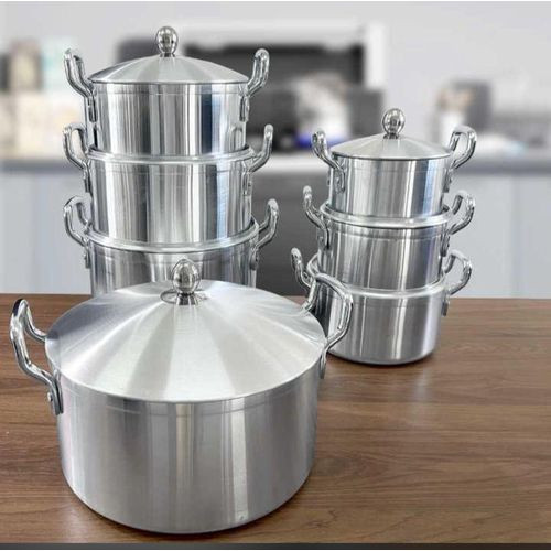 High-quality 7pcs Set Aluminum Polished Deep Pot Large Cooker Set