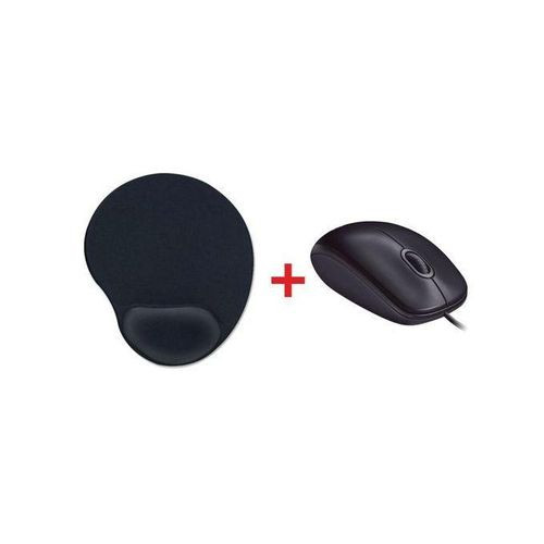 Soft Mouse Pad With Wrist Support And Mouse - Black