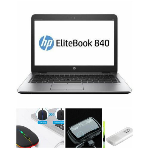 RENEWED Refurbished EliteBook 840 , Intel Core i5 up to 2.3 GHz, 4GB RAM, 500 GB HDD Laptop Computer With Rechargable Mouse , Earbuds and 32GB Flash disk Windows 10 Pro-
