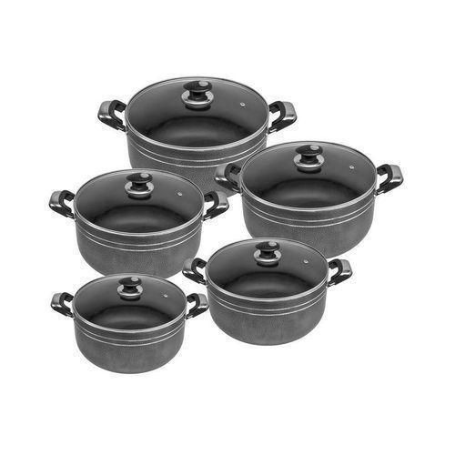Tornado Aluminium Non-Stick Cooking Pots - 5Pcs - Black
