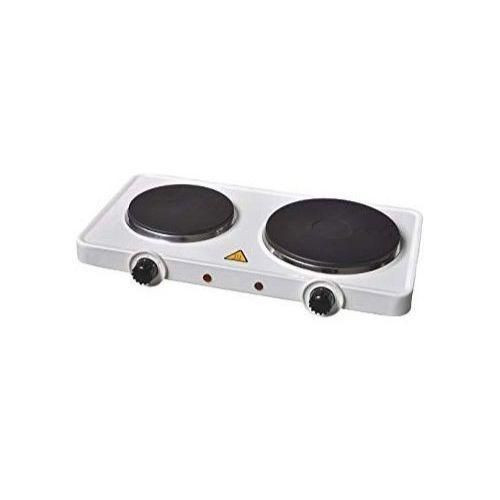 Stainless Steel Electric Hot Plate With Two Burners-White