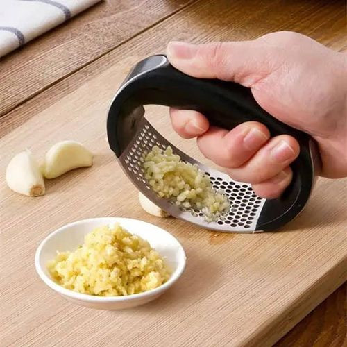 Stainless Steel Garlic Press - Silver
