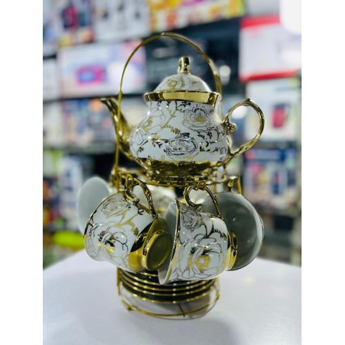 6 Cups, 6 Saucers, And A Coffee Jug Set