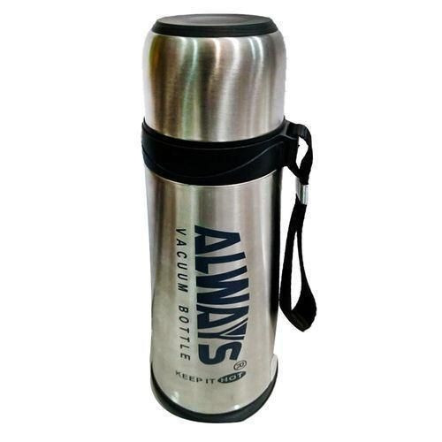 Always Portable Vacuum Thermos Flask 0.5Ltr Silver Black