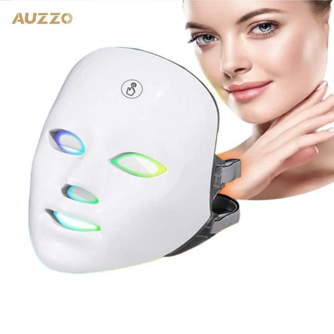 Beauty Tool Rechargeable Beauty Face Mask LED Touch Skin Rejuvenation Beauty Apparatus Photon Facial Acne Treatment Mask Apparatus 7 Colors Light Therapy Y Acne Treatment Facial Skin Firming Lifting Beauty Device Profesional Smart Touch Mask- Multicolor