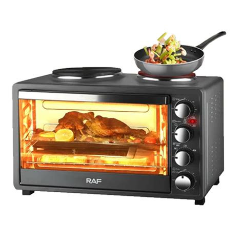 RAF 40L Electric Oven with 2 Hotplates -Black