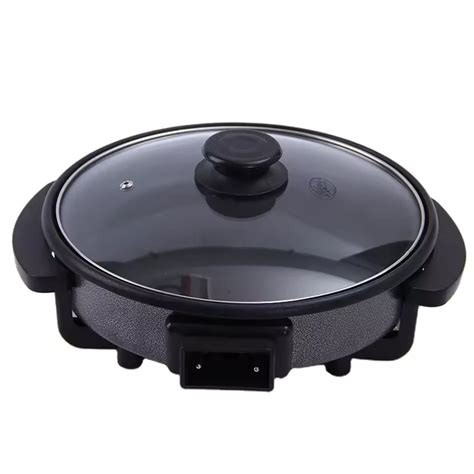Electro Master Electrin Pizza Pan Frying Griddle Scramble Pan With Non Stick Base-Black