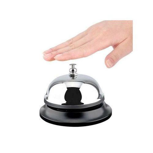 Reception Desk Counter Call Bell For Hotel Bank Service -Silver.