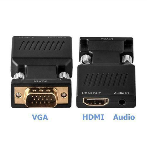 VGA HDMI Adapter With 3.5mm Audio Output 1080P HDTV AV Converter Cable PC Notebook Projector Monitor VGA To HDMI Adapter Black