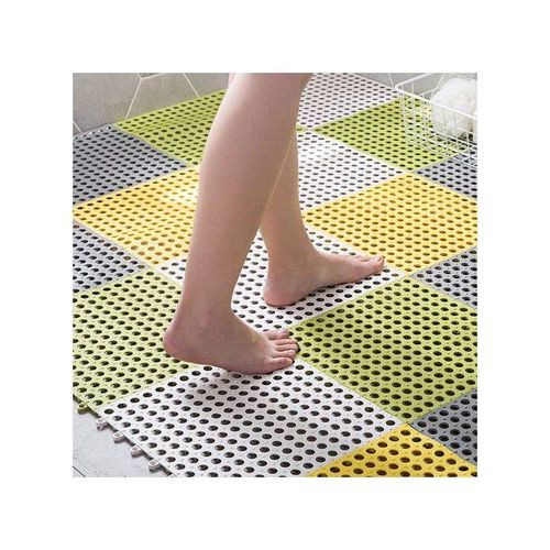 4Pcs Interlocking Non Slip Bathroom Floor Tiles Rubber Mat For Toilet Kitchen Swimming Pool Balcony Pet (30x30cm) - Multi-colours...