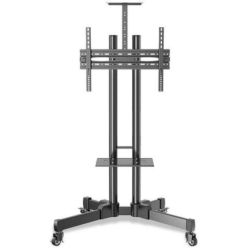 Universal TV Stand, TV Stand Extra Tall with Height Adjustable Mount Bracket and 2 Tray, Universal Mobile TV Cart for 32 40 42 43 50 55 65 Inch Flat Screens TVs