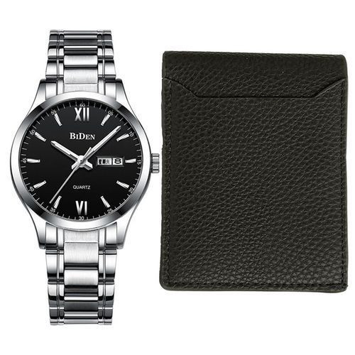 Biden Two Pack Of Mens Watch, Brown And A Wallet - Black
