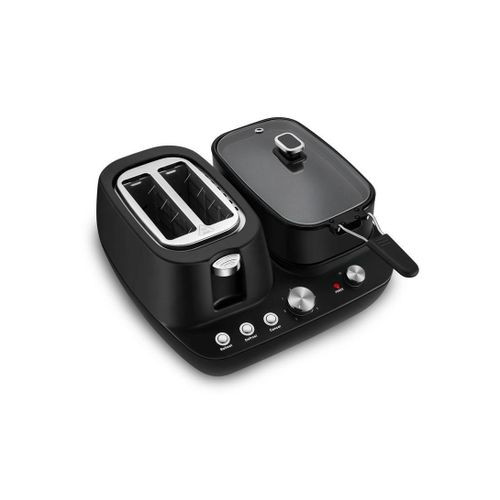 Sonifer 2 In 1 Breakfast Maker With Bread Toaster And Cooking Pot-Black
