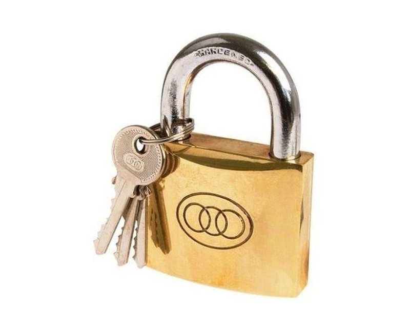 Tri Circle Strong Padlock For Safety Locks And Security-Gold