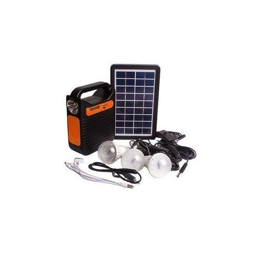 Mini Solar Lighting System With 4 Lights Solar Kit - Black