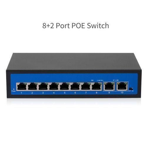 8+2 POE Switch 8 Ethernet Port -Black,silver