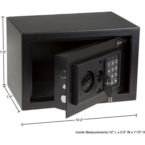 Digital Safe - Electronic Steel Safe with Keypad and Manual Override Keys - Protect Money, Jewelry, Passports - For Home Business
