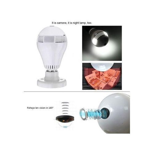 CCTV Bulb Wi-Fi Panaromic 360 Camera - White