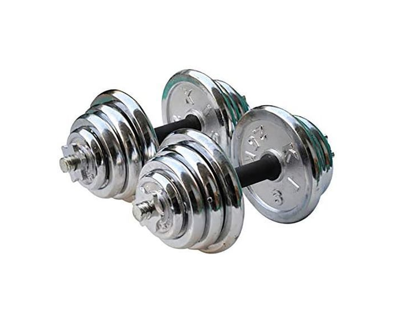 30kg Chrome Anti Rust Dumbbells Set -Silver