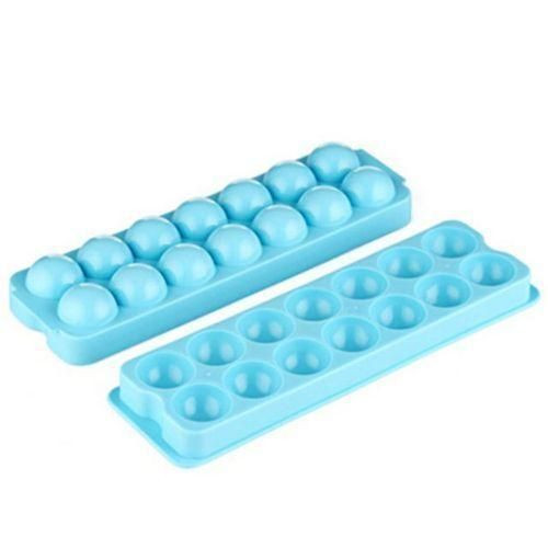 2 Piece, 14 Grid Round Ice Cube Tray Mould Ice Ball Maker- multicolor