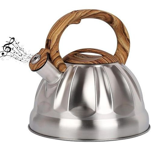 Stainless Steel Whistling Kettle That Alerts You When Tea Is Ready Design May Vary- Multicolor