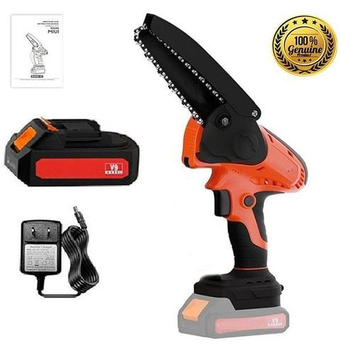 Chainsaw 6 Inch, Portable and Rechargeable -Black
