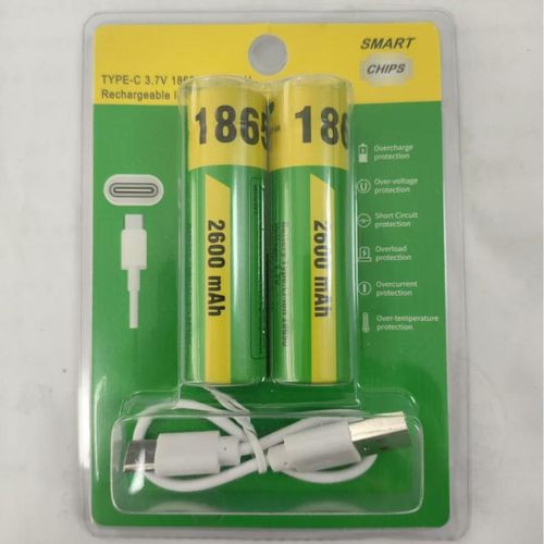 18650 with USB rechargeable lithium battery 2600mAh large capacity pointed with Type-c port can be directly charged