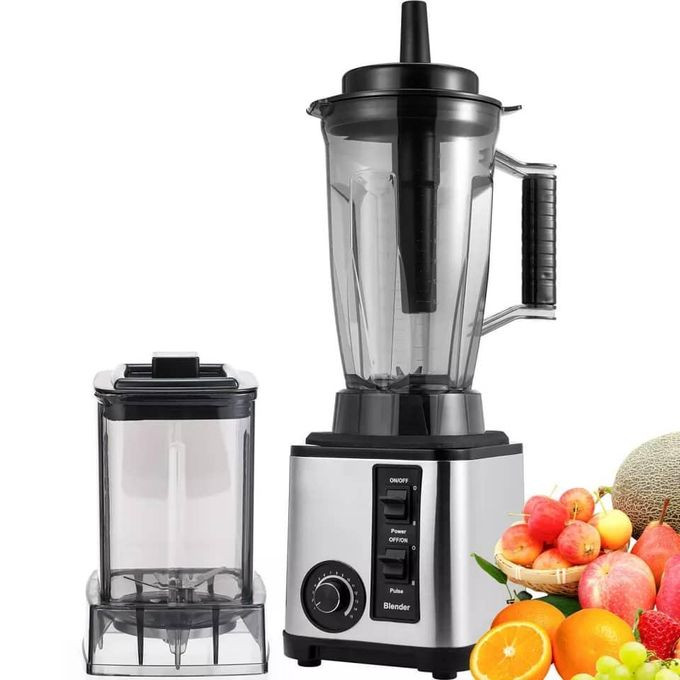 3 Liters Heavy Duty Electric Plastic Commercial Blender With Big And Small Jar-Multicolour