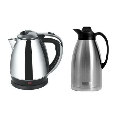 Genetic Bundle Of Flask & Electric Kettle 2Litres - Silver