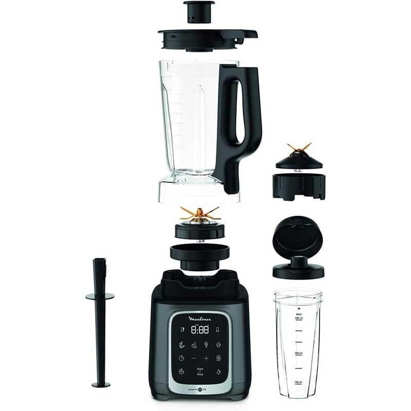 MOULINEX BLENDER LM458127 600W 2.8LXXLPlastic Jug + 2 Attachments Jars 6Powelix Blade