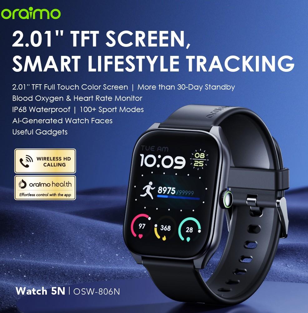 oraimo Watch 5N 2.01'' TFT IP68 Smart Watch