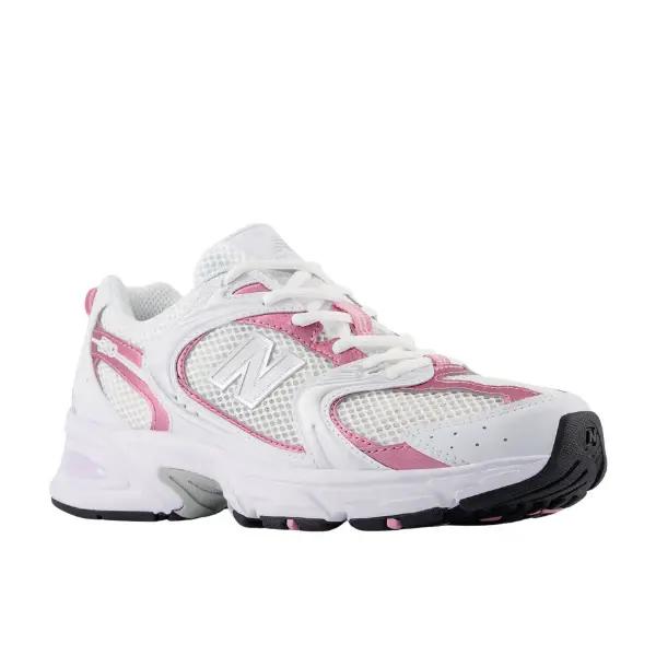 New Balance 530 Sneakers in White/Silver/Pink shoes + free kabaka birthday run kit