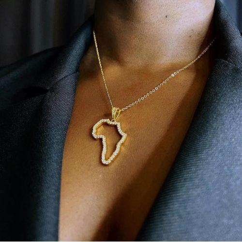 Unisex African Pendant - Gold