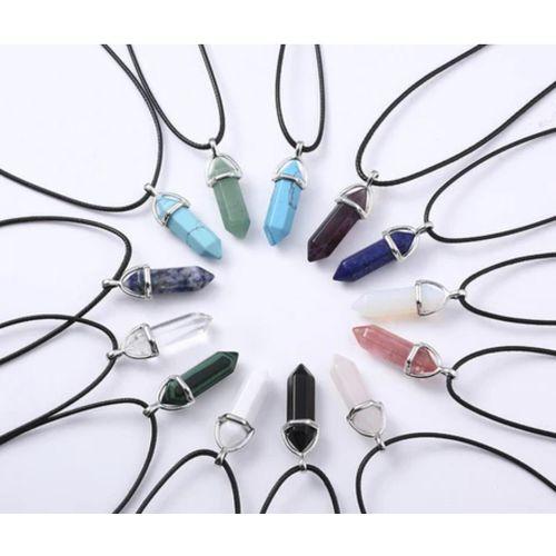 Bullet shaped hexagon pendant - Black