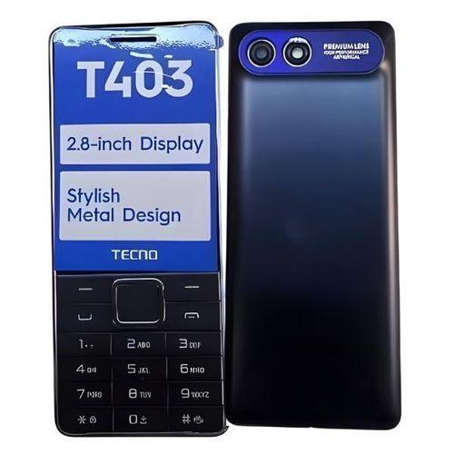TECNO T403 2.4" 4MB RAM 4MB ROM 0.08MP 1500mAh Dual SIM Wireless FM BT Torch - Black