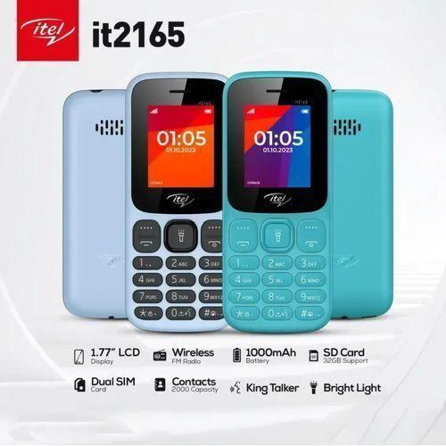Itel 2165 1000mah Battery Dual Sim It2165 Small Portable Button Phone With Great Battery, Wireless Fm, Bright Torchlight, Call Recorder, Dual Sim Cell Phone Blue