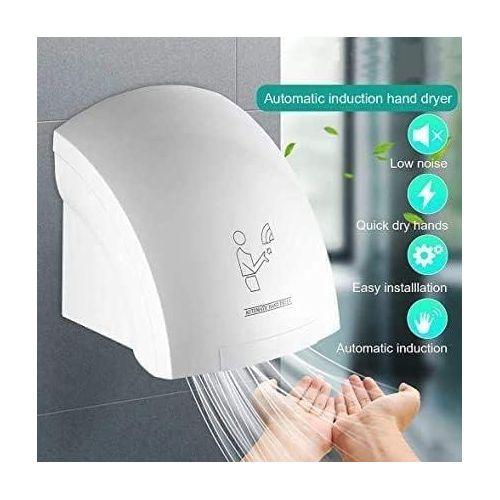 Brimix High-Speed Automatic Electric Hand Dryer – Touchless Infrared Sensor – Energy Efficient & Heavy Duty – Modern Wall-Mounted Design (White/Silver)
