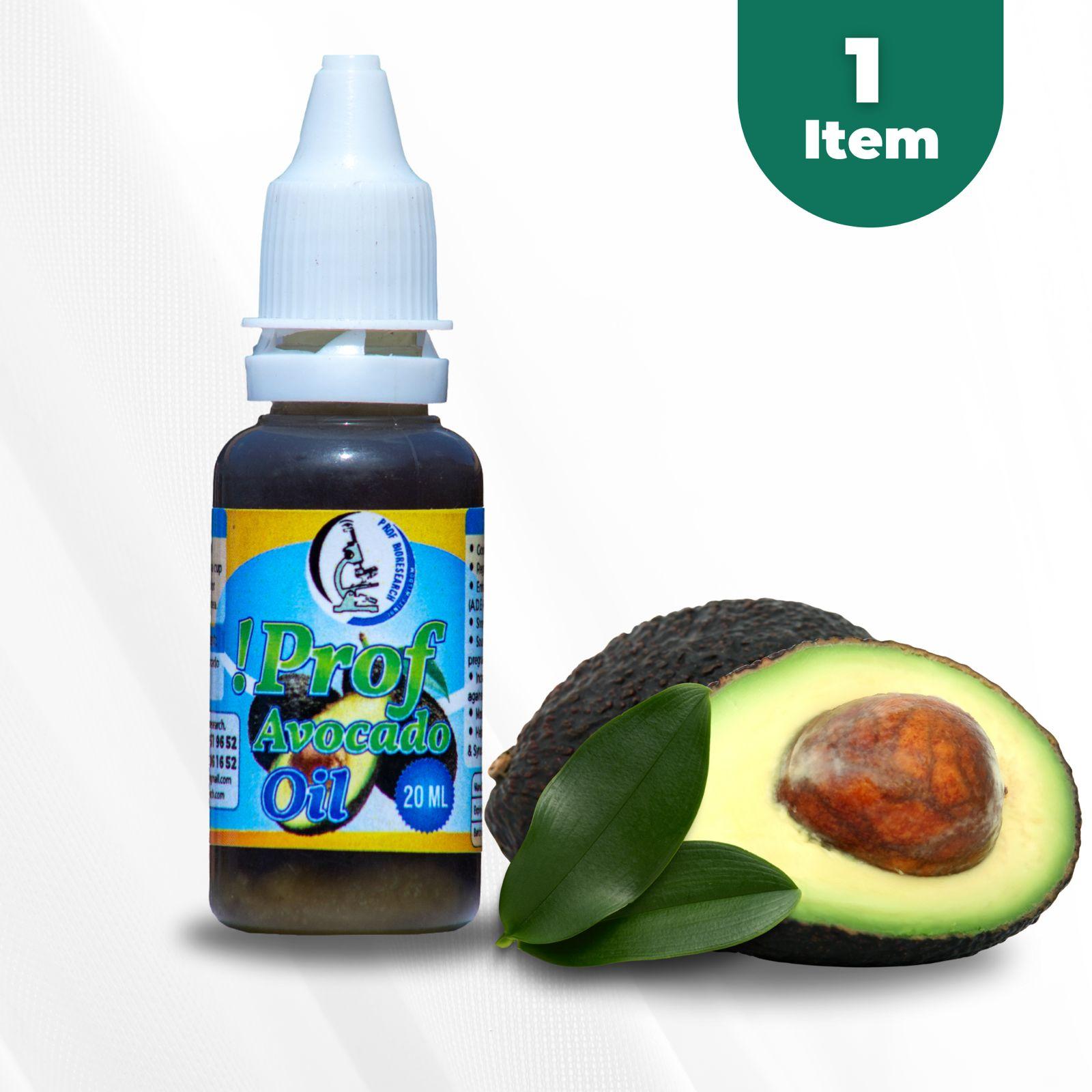 Prof Avocado Oil 20ml Cold-Pressed, 100% Pure Oil for Skin, Hair & Massage
