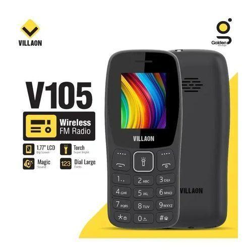 VILLAON V105 ,1.77 INCH DISPLAY ,1000mAh BATTERY KABAMBE PHONE , without camera, WITH TORCH Dual sim -FEATURE PHONE - Black