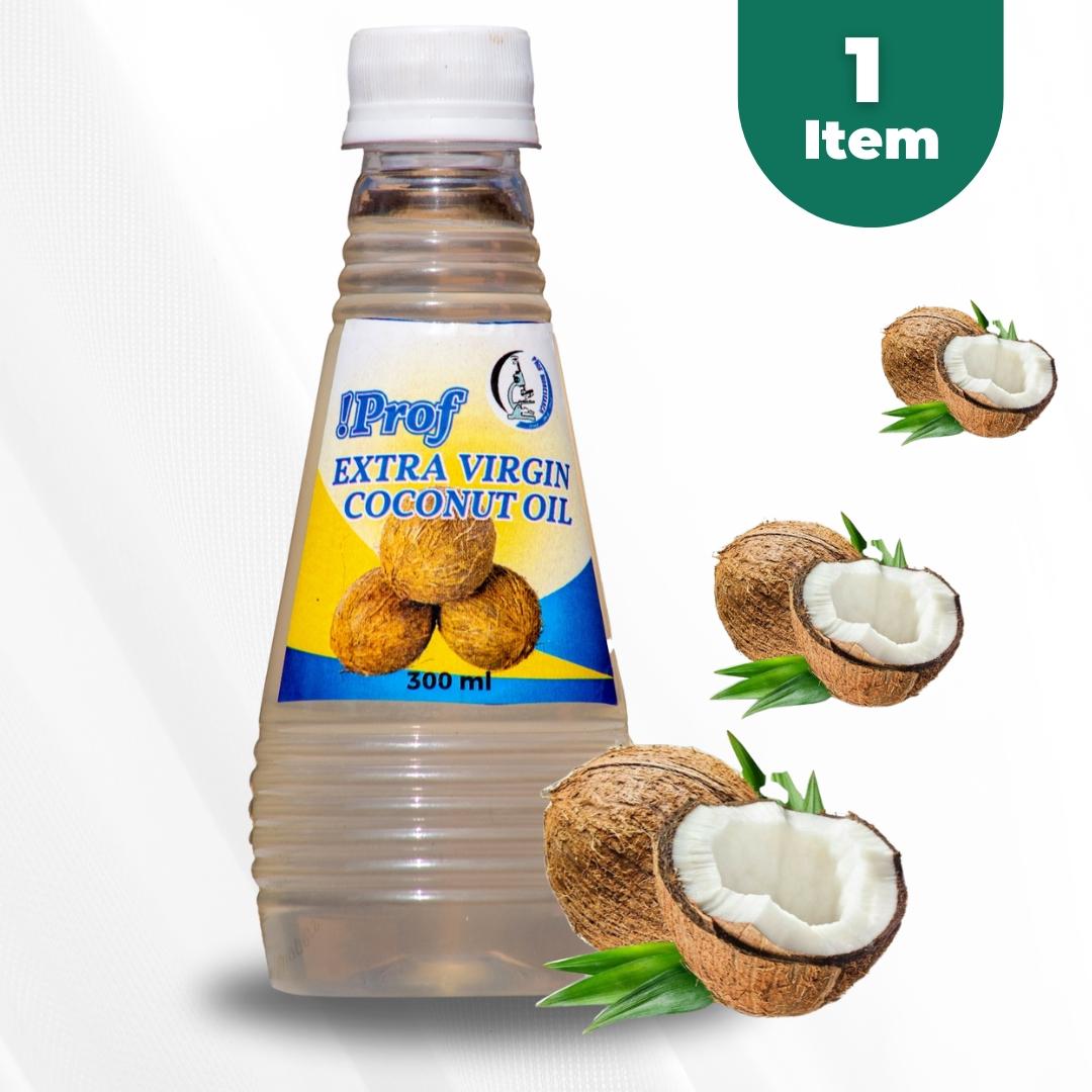 Prof Extra Virgin Coconut Oil 300ml – 100% Pure Cold-Pressed Natural Oil for Cooking, Skin, Hair & Wellness