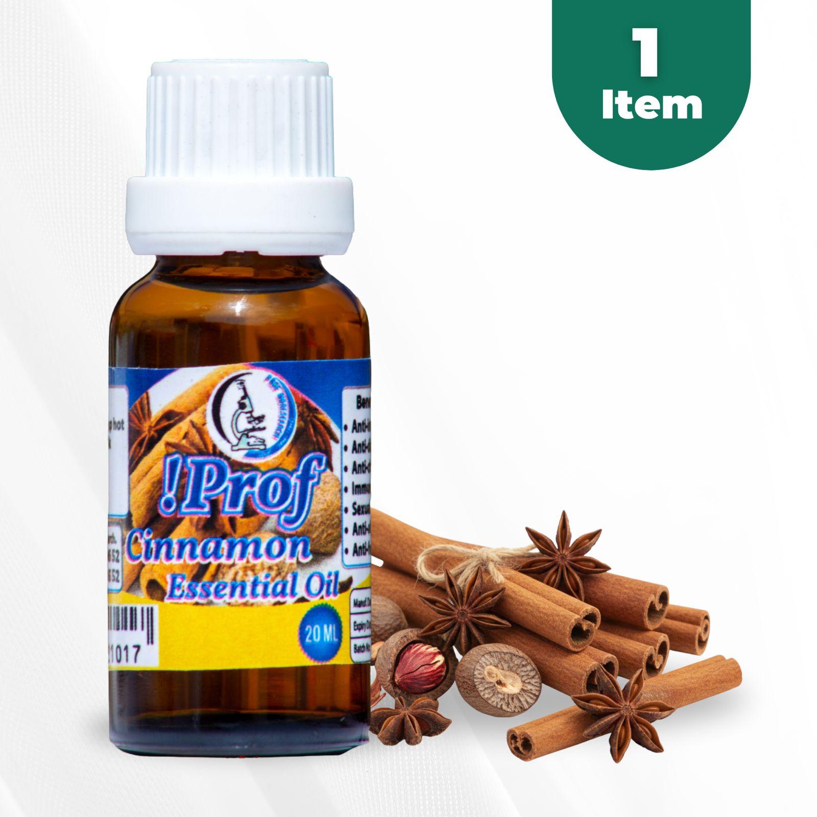 Prof Cinnamon Essential Oil 20ml – 100% Pure Natural Oil for Aromatherapy, Skin Care, Respiratory Support & Wellness