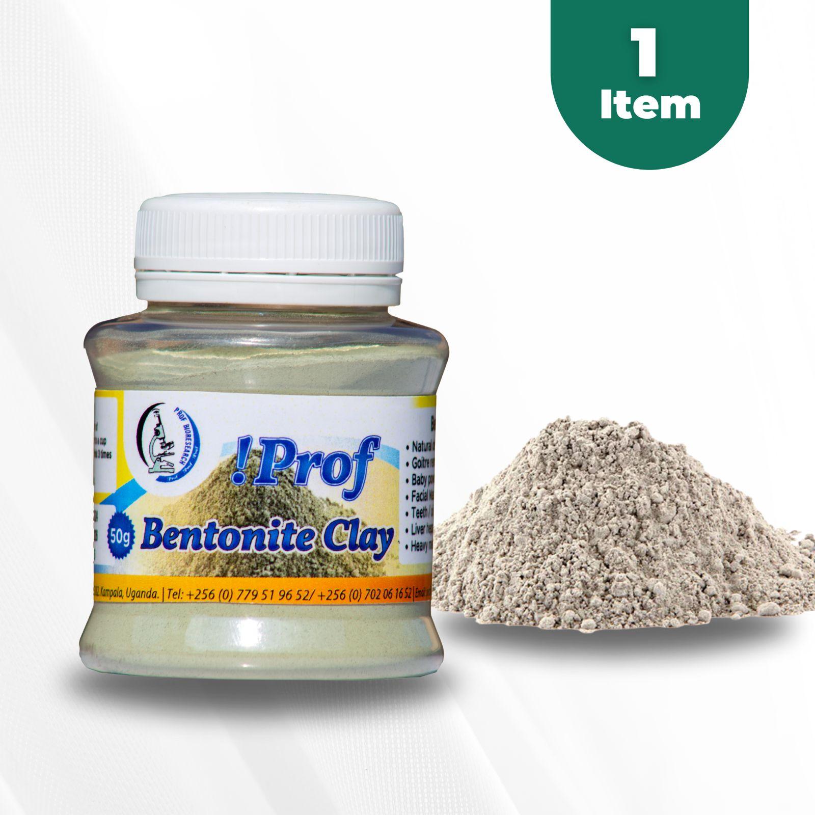 Prof Bentonite Clay 50g – Natural Mineral Detox Powder for Skin Care, Heavy Metal Cleansing, Digestion, Oral Health & Immune Support – Multi-Purpose Healing Clay for External & Internal Use