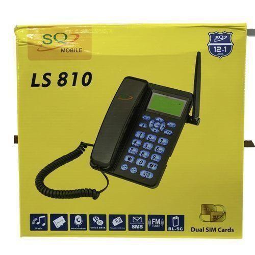 SQ Mobile LS-810 Dual Sim Gsm Wireless Landline Desktop Phone - Black
