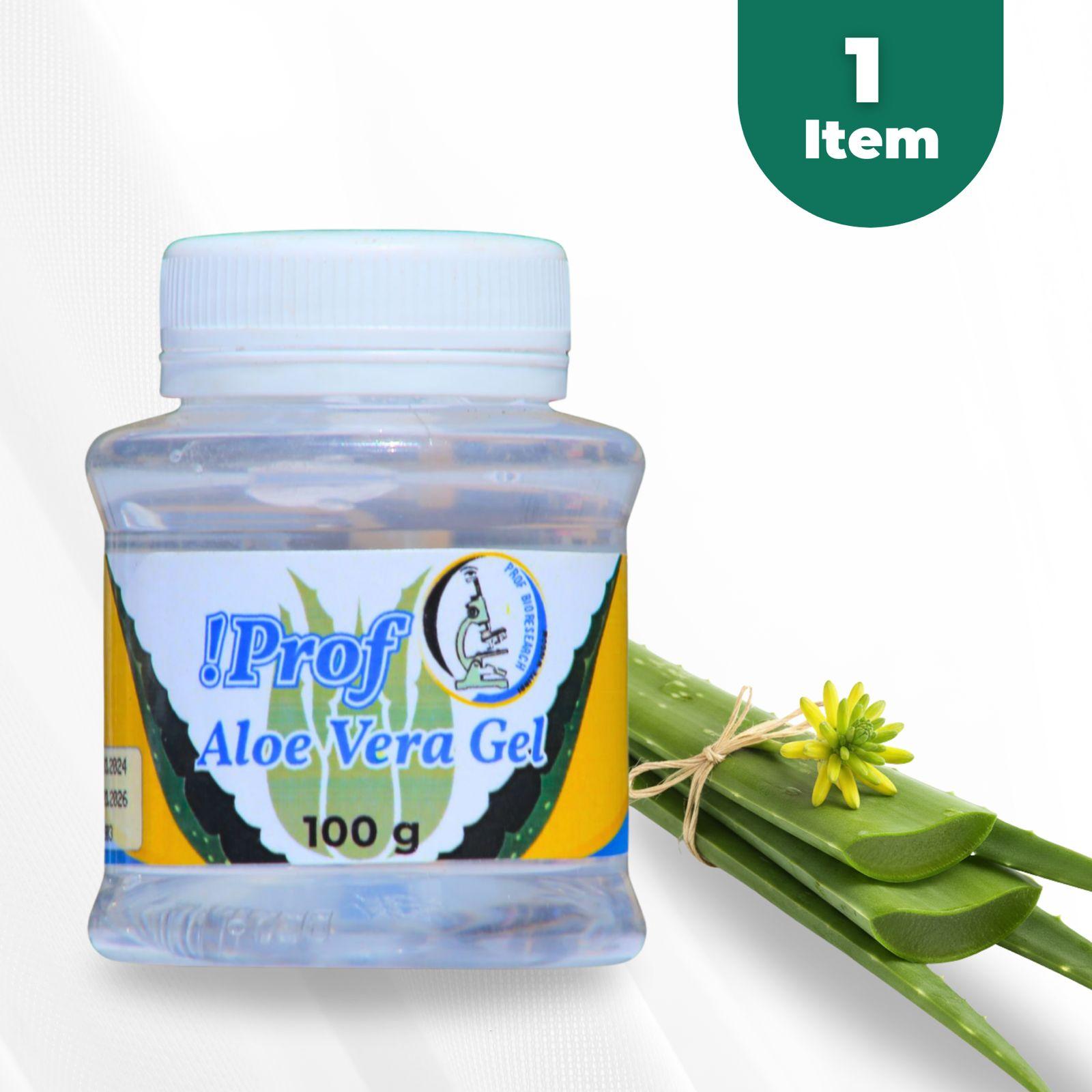 Prof. Aloe Vera Gel 100g – 100% Natural, Fast-Absorbing Soothing Gel for Face, Skin & Hair | Hydrating After-Sun Care & Acne Redness Relief | Non-Greasy & Lightweight Formula