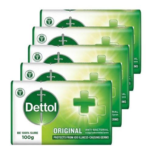 Dettol Original Antibacterial Soap 100g - Pack of 5