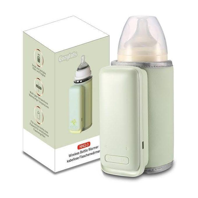 Wireless Baby Bottle Warmer for Travel, Portable Baby Milk Warmer with Light On The Go Constant Temperature Rechargeable USB Battery-Powered Baby Milk Heating Bag in Car Heaters Thermostat Bag