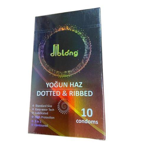 Diblong dotted and ribbed male condom.1 box 10 pcs