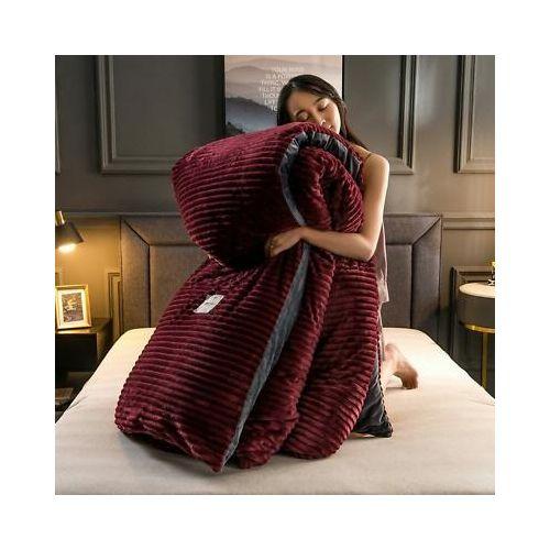 6*6 Duvet Cover Set Luxury Coral Velvet Duvet King Size - Maroon